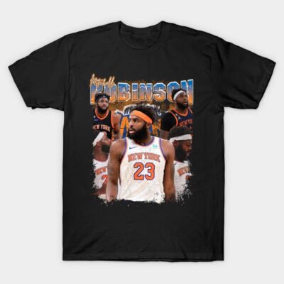 Black basketball-themed T-shirt with collage design, featuring vibrant New York text and player graphics.