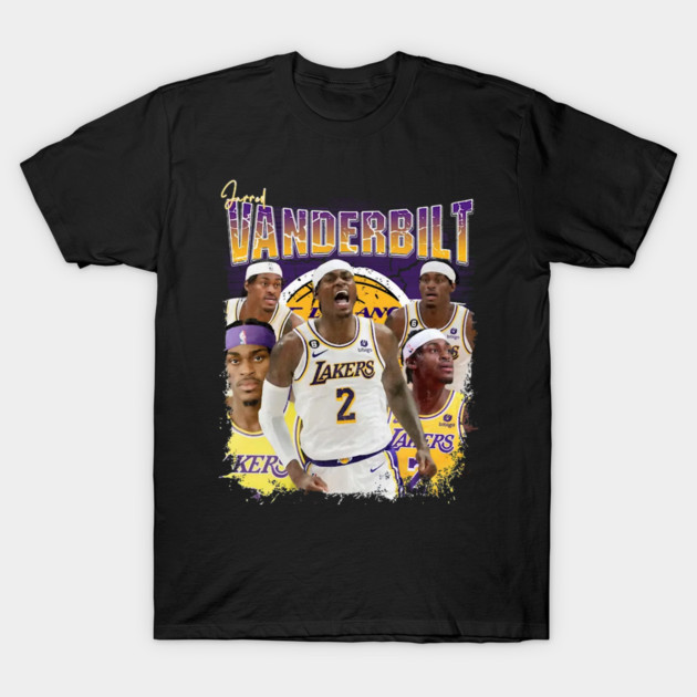 Black basketball-themed graphic t-shirt featuring vibrant team colors and dynamic design, perfect for sports fans.