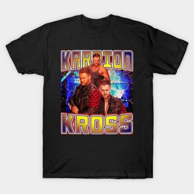 Black graphic T-shirt featuring bold text and colorful design, perfect for casual wear and fashion statements.