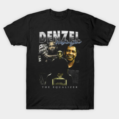 Black graphic t-shirt featuring bold text and film-inspired design, ideal for casual wear.