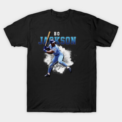 "Black graphic tee with baseball player design, perfect for sports fans, casual wear, soft cotton fabric."