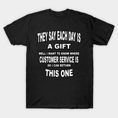 Black humorous graphic t-shirt with white text, casual style, made of cotton, perfect for everyday wear.