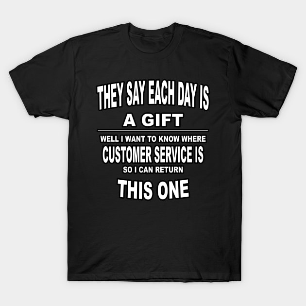 Black humorous graphic t-shirt with white text, casual style, made of cotton, perfect for everyday wear.