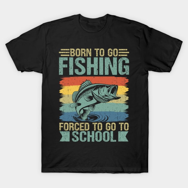 Black fishing-themed T-shirt with colorful stripes and humorous text, ideal for casual wear and fishing enthusiasts.