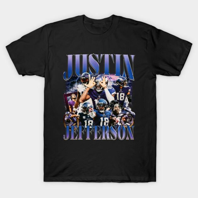 Black sports-themed graphic t-shirt featuring vibrant football imagery and bold text design. Perfect for casual wear.