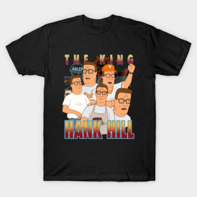 Black graphic t-shirt featuring cartoon characters and bold text design, casual wear, cotton material.