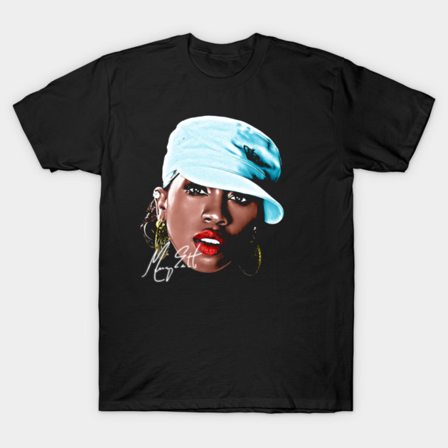 Black graphic t-shirt featuring a colorful artistic portrait with signature, casual wear, cotton material.