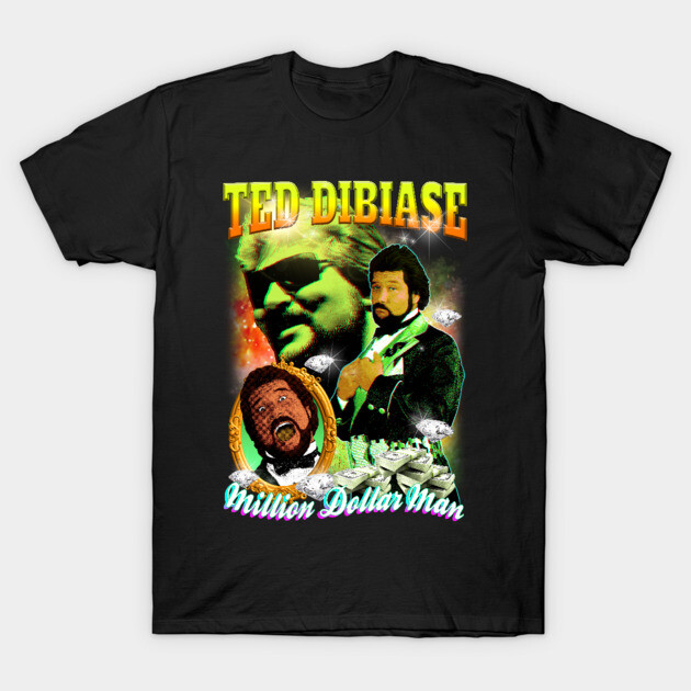 Black graphic t-shirt featuring colorful retro design with text, ideal for casual wear and fans of vintage style.