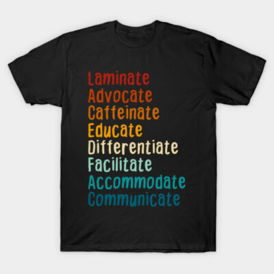 Black t-shirt with colorful motivational words design, casual style, cotton material, perfect for everyday wear.