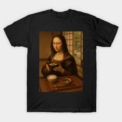 Mona Lisa Drinking Miso Soup Japanese Vintage T-Shirt by UncleSam Apparel