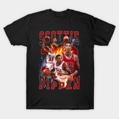 Black basketball-themed graphic t-shirt featuring dynamic player action and bold text design.