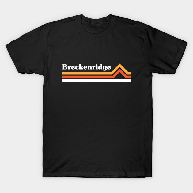 Black Breckenridge T-shirt with retro stripes, casual style, soft cotton material, perfect for everyday wear.