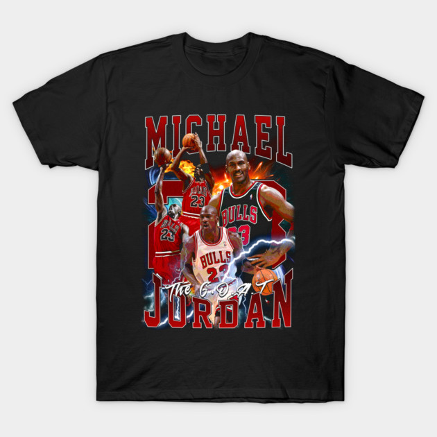 Black graphic t-shirt featuring basketball-themed design, bold text, and vibrant colors, ideal for casual wear.