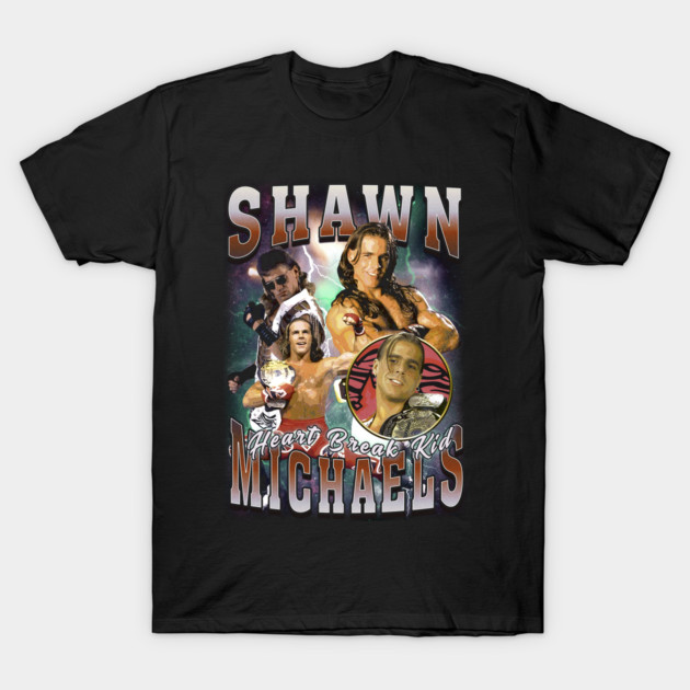 Black graphic t-shirt featuring retro wrestler design, cotton material, casual men's fashion, ideal for wrestling fans.