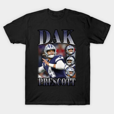 Black football-themed graphic T-shirt, bold player design, casual fit, ideal for sports fans, 100% cotton material.