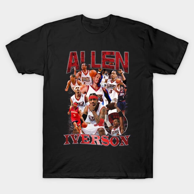 Black basketball-themed graphic t-shirt, featuring dynamic player collage, perfect for casual sportswear lovers.
