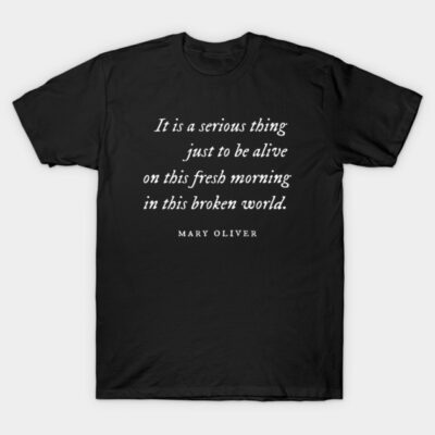Black cotton T-shirt with white motivational quote text, casual unisex style, perfect for everyday wear.