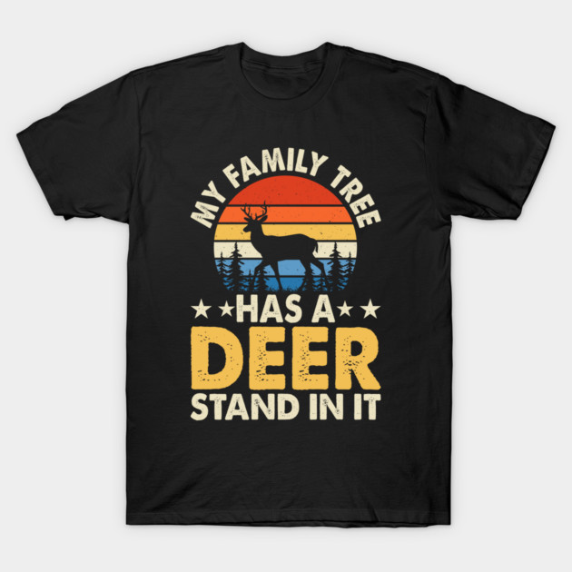 Black cotton t-shirt with vintage deer design and humorous text, ideal for casual wear and outdoor enthusiasts.