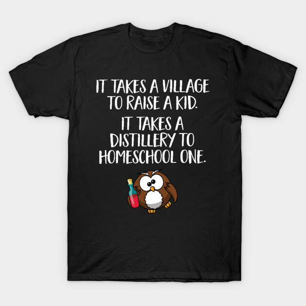 Black cotton t-shirt with humorous owl and text print, ideal for casual wear or gifting.