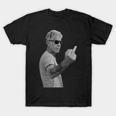 Black cotton t-shirt with bold graphic design, casual style, perfect for everyday wear.