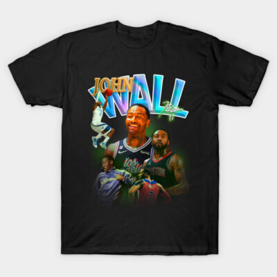 "Black graphic t-shirt featuring colorful basketball-themed design, ideal for casual wear and sports enthusiasts."