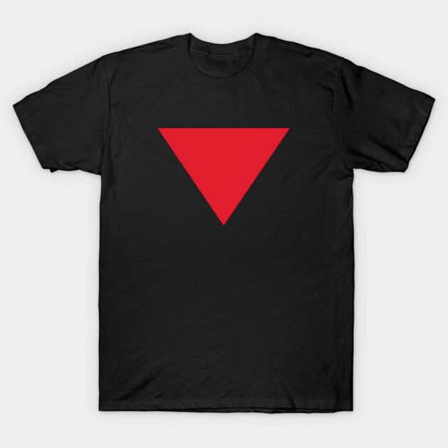 Inverted Red Triangle T-Shirt by Mark Ewbie