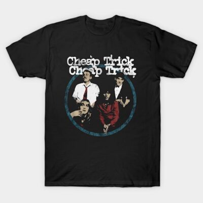 Black cotton band graphic T-shirt with vintage print, casual style, perfect for music lovers and everyday wear.