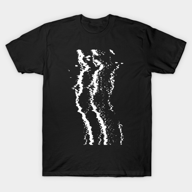 Black abstract art t-shirt, white wave pattern, casual style, 100% cotton, unisex, versatile fashion statement.