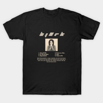Black graphic t-shirt with vintage-style print, featuring text and image, casual cotton material, unisex fashion.