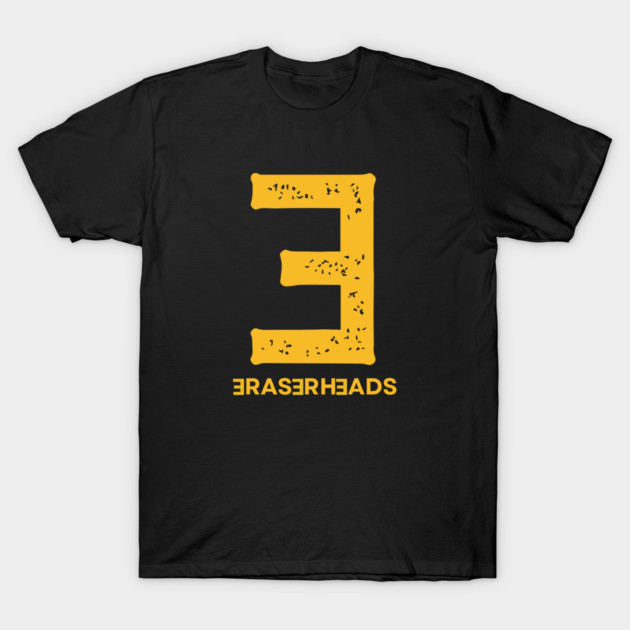 Black T-shirt with yellow graphic design, casual cotton tee for everyday wear.