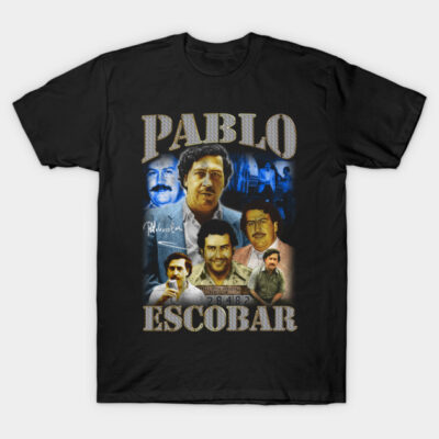 Black T-shirt featuring a collage design, casual wear, soft cotton material, suitable for everyday use.