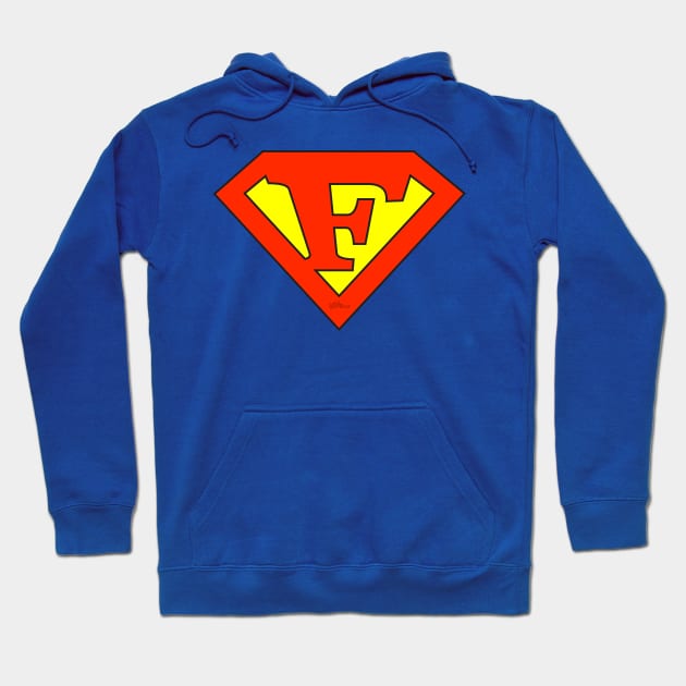 Blue superhero logo hoodie, cotton blend, casual style, perfect for everyday wear.