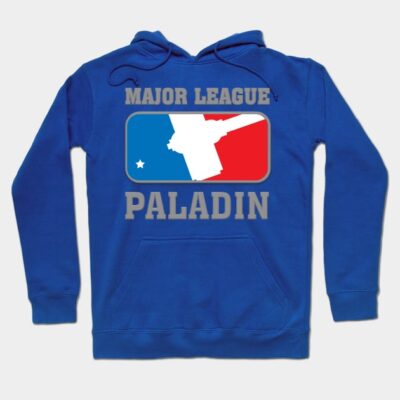 Blue "Major League Paladin" hoodie, casual style with front logo, ideal for gaming fans, made from soft cotton blend.
