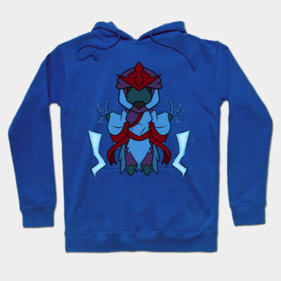 Blue cotton hoodie with a unique graphic design, perfect for casual wear and comfortable style.