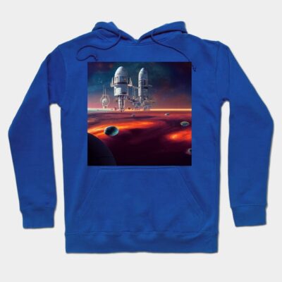 Interplanetary Spaceport Hoodie by Grassroots Green