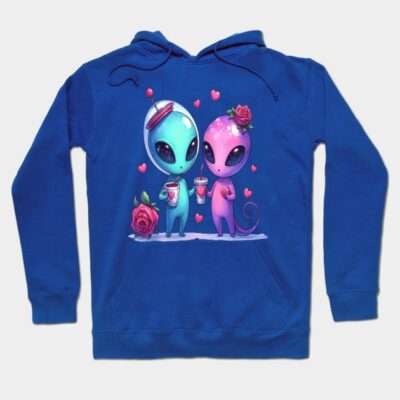 An Interstellar Gesture of Love – Alien with Heart and Sparkling Eyes Hoodie by shimaaalaa