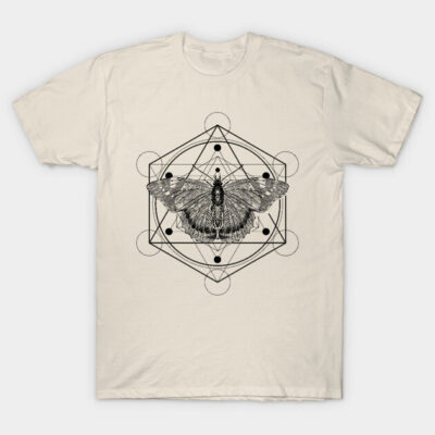 Sacred Geometry Admiral Butterfly T-Shirt by Nartissima