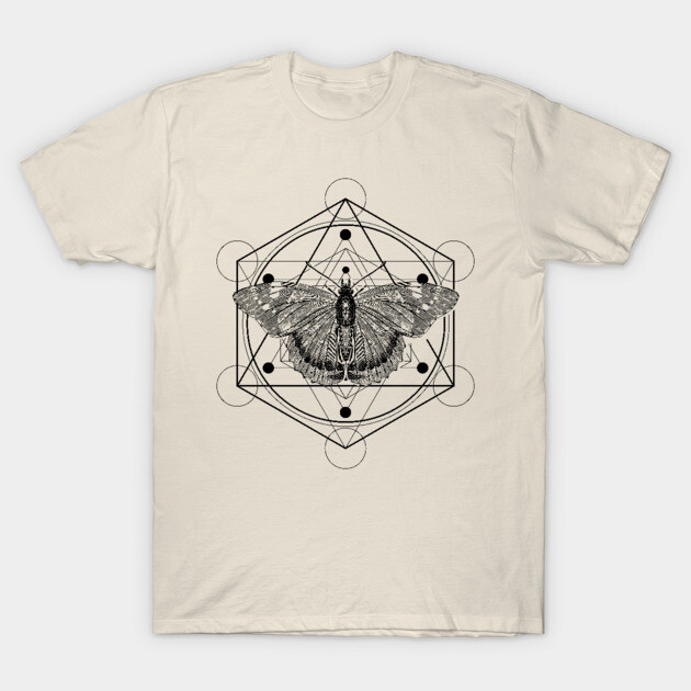 Sacred Geometry Admiral Butterfly T-Shirt by Nartissima