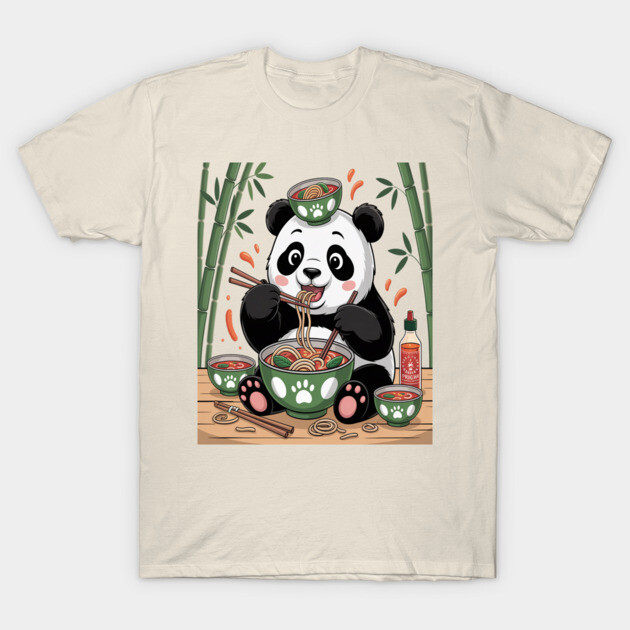 Vietnamese Pho Noodle Soup Panda Bear Eats Pho T-Shirt 1 Vietnamese Pho Noodle Soup Panda Bear Eats Pho T-Shirt by artandmartini
