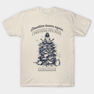 Cream graphic tee with humorous text and illustration, unisex casual style, perfect for everyday wear. 100% cotton.