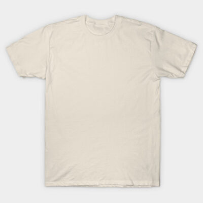 Cream-colored cotton t-shirt, short sleeve, unisex style. Ideal for casual wear, breathable and comfortable material.