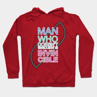 Red graphic hoodie with bold motivational text design, casual unisex style, perfect for everyday wear and comfort.