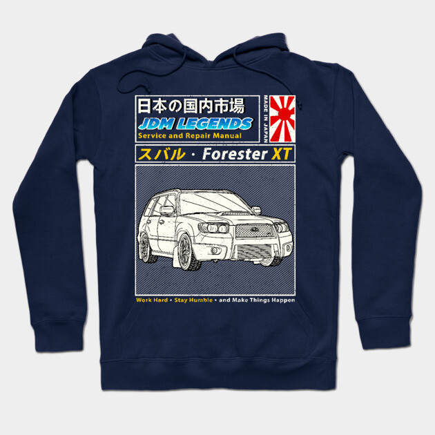 Subie Forester STi XT 2007 Manual Book Cover Hoodie by Guyvit