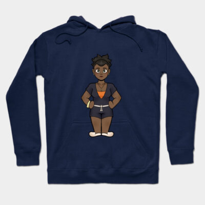 Navy blue hoodie with cartoon character design, casual style, cozy cotton blend, perfect for everyday wear or lounging.