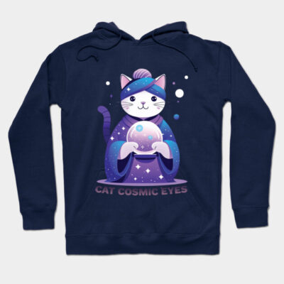 Cat cosmic eyes Hoodie by Pinpatter