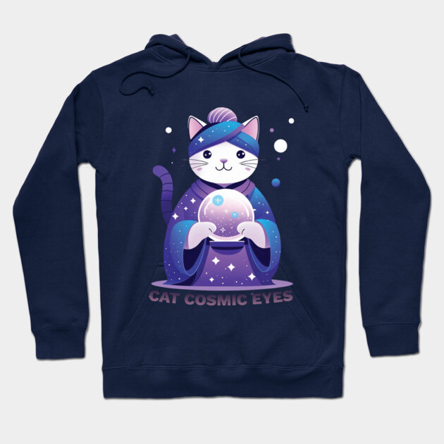 Cat cosmic eyes Hoodie by Pinpatter