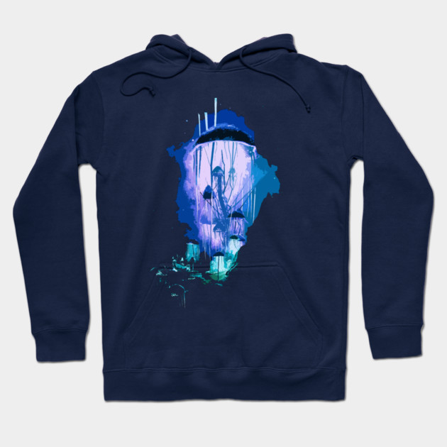 Glowing Mushrooms Hoodie by chuckfinleyart