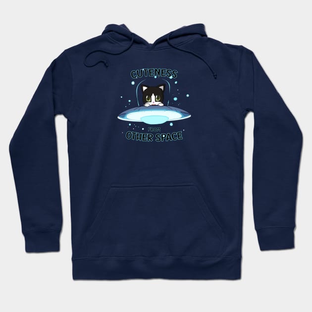 Tuxedo cat cuteness from other space Hoodie by Myanko
