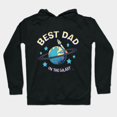 Best Dad in the Galaxy Planet – Interstellar Father Illustration Hoodie by Fantasy Creative Studio