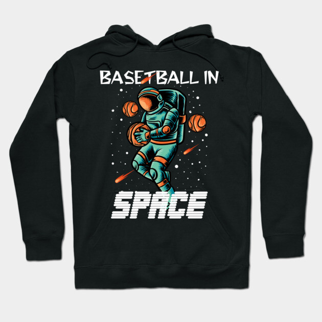 Astronaut Playing Basketball in Space Hoodie by Demarco Sea